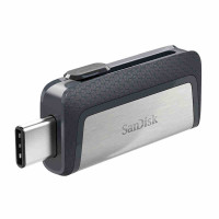SanDisk闪迪SDDDC2手机U盘32GB Type-C USB3.1双接口OTG手机电脑两用高速金属车载优盘银色