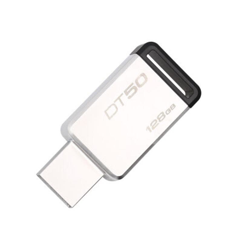 金士顿(Kingston)USB3.1 128GB金属U盘 DT50黑色迷你个性定制创意定制u盘激光刻字 文字定制图片