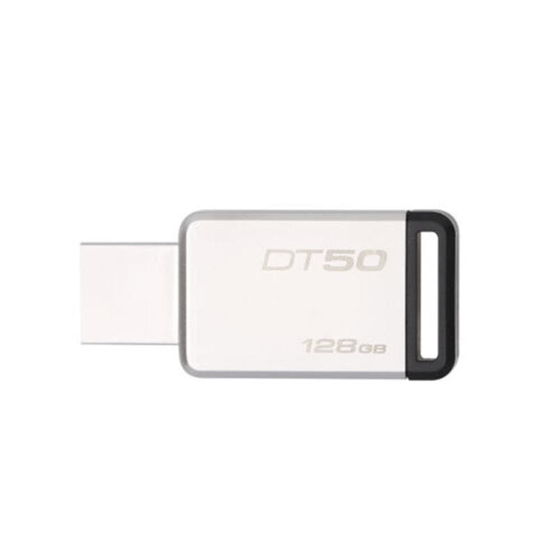 金士顿(Kingston)USB3.1 128GB金属U盘 DT50黑色迷你个性定制创意定制u盘激光刻字 文字定制图片