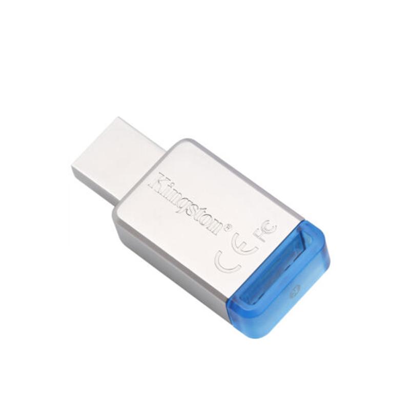 金士顿(Kingston)USB3.1 64GB金属U盘 DT50蓝色迷你个性定制创意定制u盘激光刻字 文字定制