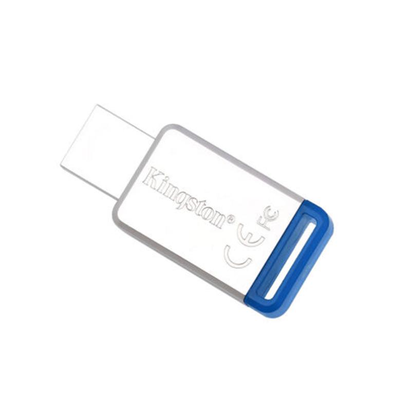 金士顿(Kingston)USB3.1 64GB金属U盘 DT50蓝色迷你个性定制创意定制u盘激光刻字 文字定制