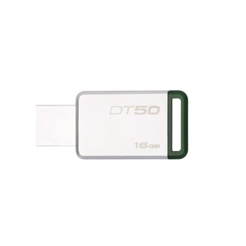 金士顿(Kingston)USB3.1 16GB 金属U盘 DT50绿色迷你个性创意定制u盘激光刻字 文字+图案定制