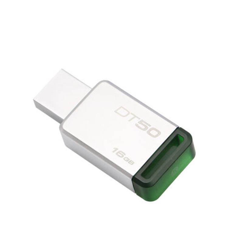 金士顿(Kingston)USB3.1 16GB 金属U盘 DT50绿色迷你个性创意定制u盘激光刻字 文字+图案定制