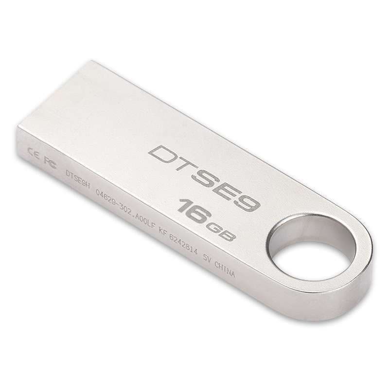 Kingston金士顿16gu盘USB2.0金属车载DTSE9/16GB优盘 银色个性激光刻字LOGO定制 姓氏图腾定制图片