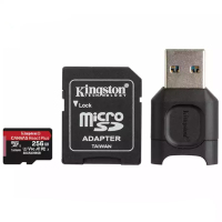 Kingston金士顿TF卡256GB存储卡U3 V90 A1带卡套和读卡器适合switch无人机 运动相机内存卡8K