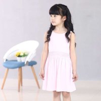 格格星 2015夏装新款儿童女童绉布蝴蝶结露背裙全棉宝宝连衣裙