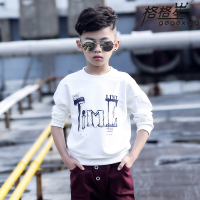 2016秋季新款男童时尚圆领T恤衫儿童字母印花韩版休闲长袖衫上衣