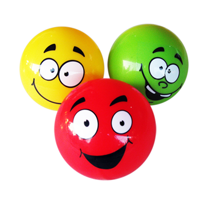 笑脸球套装3个装3寸pvc小皮球海洋球弹力球手抓球拍拍球视频