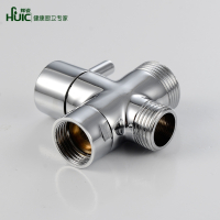 辉瓷铜快开三通分水器4分/6分转换阀 淋浴花洒一进二出分水阀