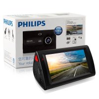 飞利浦(Philips)汽车载行车记录仪CVR500高清1080P大屏3.0触摸一键锁定后视镜无缝循环夜视