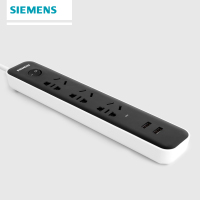 【官方正品】西门子(SIEMENS)风逸X1系列三位双USB排插1.8米 电源接线板