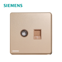 【官方正品】西门子(SIEMENS)开关插座面板86型其他 睿致玫瑰金两位电视电脑插座面板 电脑电视插座