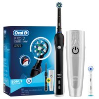 欧乐B(Oralb)电动牙刷 成人3D声波震动充电式牙刷 P2000黑 博朗精工 德国进口 带着爸爸去留学同款