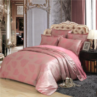 世泽轩家纺 优卡丝贡缎提花婚庆床上用品四件套