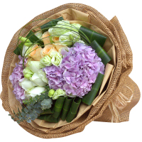 【全国鲜花速递】白香槟玫瑰绣球花束礼物 北京上海南京杭州深圳广州鲜花店同城送花上门