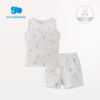 丽婴房婴儿衣服男女宝宝儿童夏季纱布纯棉内衣背心套装薄款空调服