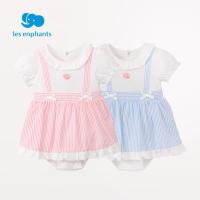 丽婴房童装婴幼儿假两件休闲连身装女宝宝夏季可爱条纹裙子连衣裤