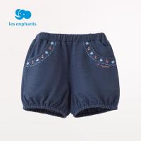 丽婴房童装女宝宝夏季针织牛仔短裤小童可爱舒适灯笼短裤新款