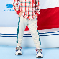 丽婴房男宝宝休闲针织长裤男童儿童撞色时尚运动裤子2020春季新款