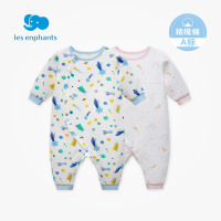丽婴房新生男女宝宝精梳棉空气层连体衣婴幼儿纯棉连身装秋款