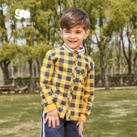 丽婴房男宝宝时尚复古格子衬衫儿童中小童休闲长袖衬衣秋新款