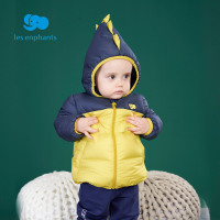 丽婴房男女宝宝保暖连帽羽绒服儿童中小童撞色羽绒外套冬新款