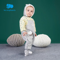 丽婴房童装男宝宝空气层厚款保暖连体衣假两件连身装冬季新款