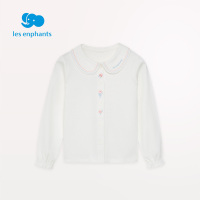 丽婴房童装女童翻领长袖衬衫年春季新款公主风绣花上衣2021