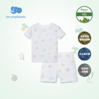 丽婴房婴儿衣服儿童天茶睡衣套装新款男女宝宝短袖内衣套装夏2021