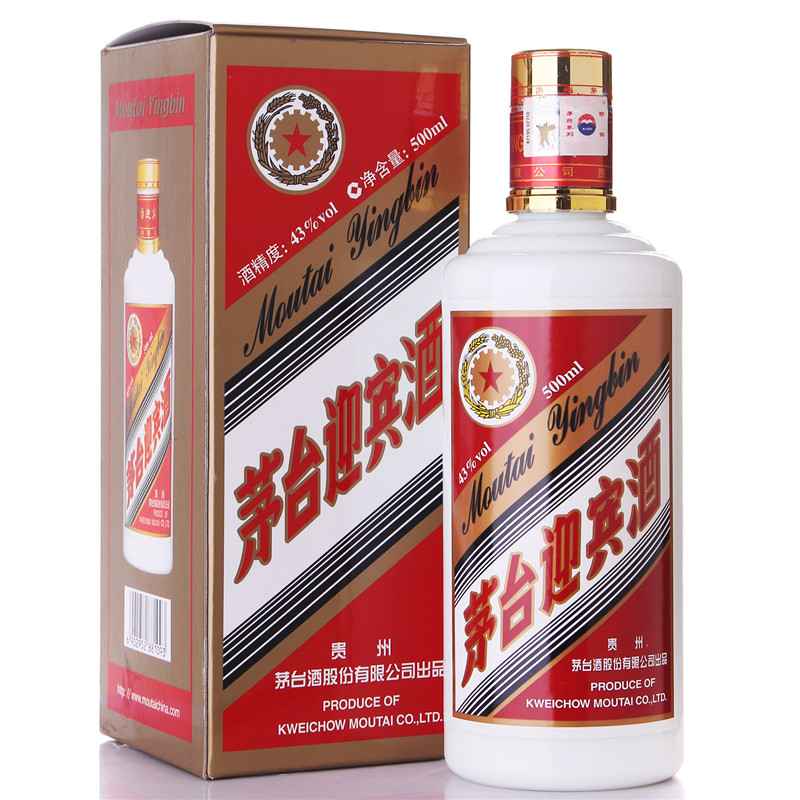 43度 茅台迎宾 (老包装) 500ml 酱香型 白酒 酒界网