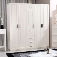 铂森 中式 白色 衣柜 衣橱 五门 现代 简易 收纳 特价 JS-6103