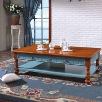 铂森 地中海 美式乡村 茶几 方几 角几 储物 抽屉 边桌 HZY-9180