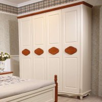 铂森 美式乡村 地中海 白色 四门 大 衣柜 衣橱 现代 简易 特价