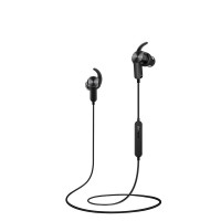 华为/HUAWEI运动蓝牙耳机AM60 无线双入耳挂式耳塞 蓝牙4.1立体声跑步运动音乐蓝牙耳机支持安卓苹果系统（黑色）
