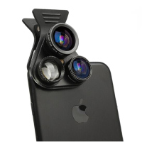 都纳DUNA 手机拍摄镜头C6 美颜自拍鱼眼拍照广角微距增距偏振套装单反外置五合一摄像头三星苹果手机通用 黑色