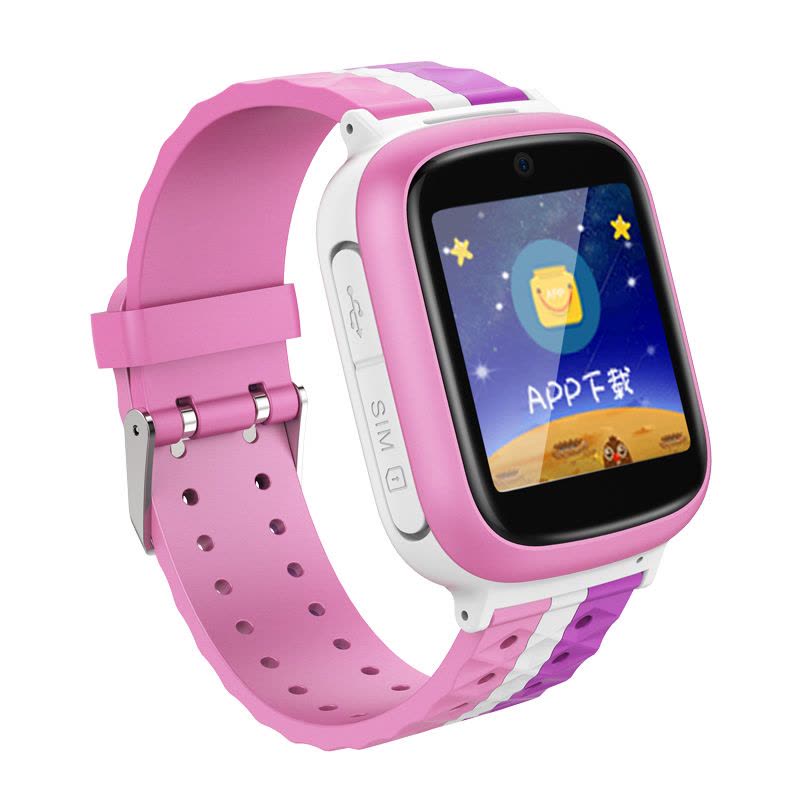 都纳DUNA 儿童定位手表D54 智能手环腕表GPS卫星定位男女学生电话电信版插卡手机拍照微聊小孩安全卫士 粉色图片