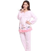 雅孕 春秋月子服 秋季纯棉孕妇睡衣哺乳衣 秋冬长袖厚家居服套装