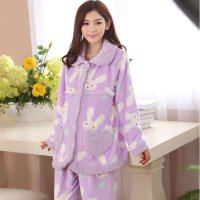 秋冬珊瑚绒16545月子服 孕妇睡衣哺乳衣 法兰绒加厚家居服保暖喂奶衣