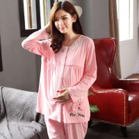 雅孕 春夏月子服 纯棉哺乳衣 喂奶衣家居服 春秋孕妇睡衣套装