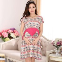 孕妇连衣裙夏 韩版连衣裙 时尚孕妇装宽松 孕妇裙纯棉梭织