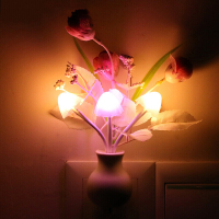 乾越(qianyue)led卧室起夜光控床头节能小夜灯过道楼道壁灯七彩变幻玫瑰花蘑菇灯