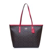 蔻驰（COACH）女包 欧美时尚头层牛皮拉链单肩包 手提包 女 中号 36876