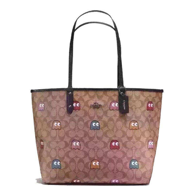 蔻驰coach2018新款女士单肩手提包斜挎双面手提单肩子母包f57278