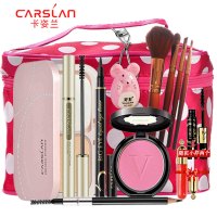 卡姿兰 清新自然妆5件美妆套装 全套组合小清新初学者彩妆套装粉饼腮红睫毛膏眼线笔口红眼影官方标配