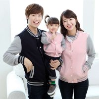 亲子装新春装2015款棒球亲子外套母子装母女装一家三口全家装W53