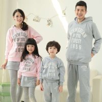 Thecouplepig亲子装秋装2015款套时尚运动全家装母子装母女装一家四口1859套装