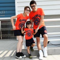 亲子装夏装全家装亲子装套装短袖韩FM正品母女装套装家庭套装