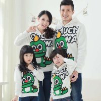 Thecouplepig亲子装秋装2015款带帽恐龙卫衣 全家装母子装母女装一家三口秋装