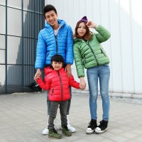 Thecouplepig亲子装2015新款韩版棉服时尚加厚亲子装母女母子冬款多彩糖果棉衣外套