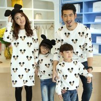 CP2016新款亲子装春装大花朵朵母女长袖母女外套亲子装卫衣全家装